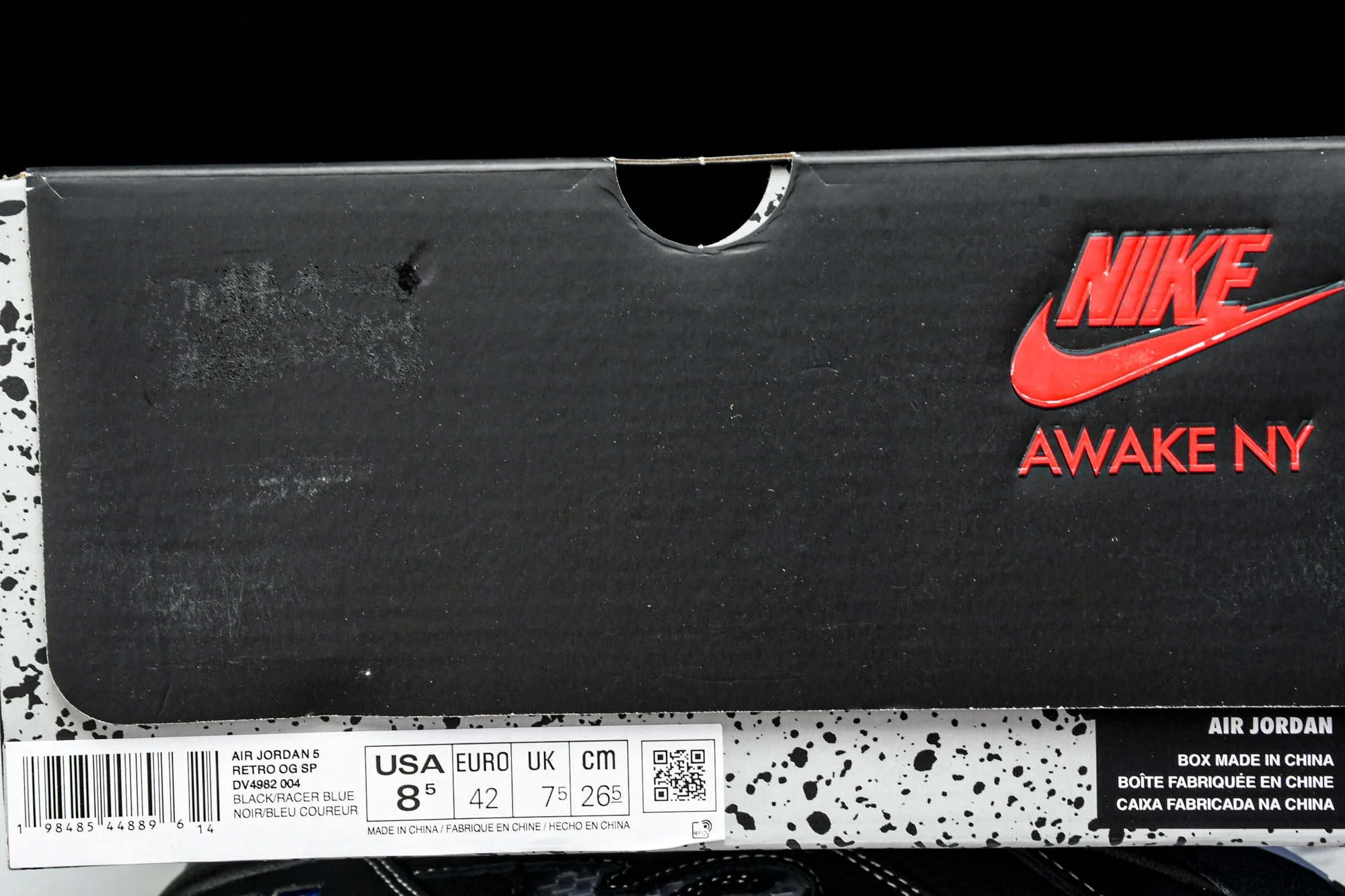 AJ5 Retro x Awake NY 'Black Racer Blue'