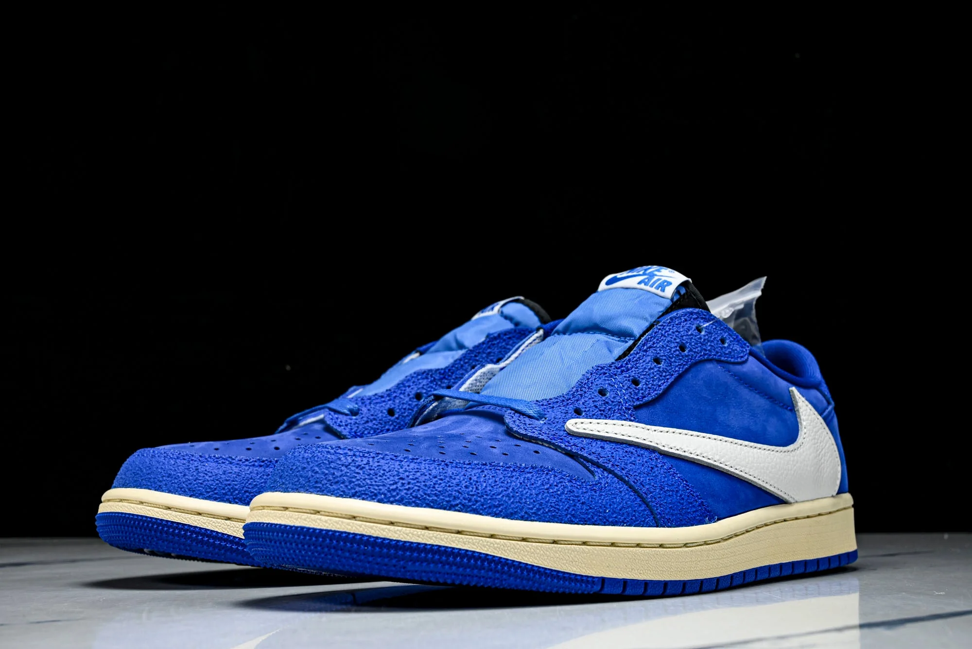 Travis Scott x Fragment AJ1 Low 'Reverse Sail Military Blue' (Unreleased)