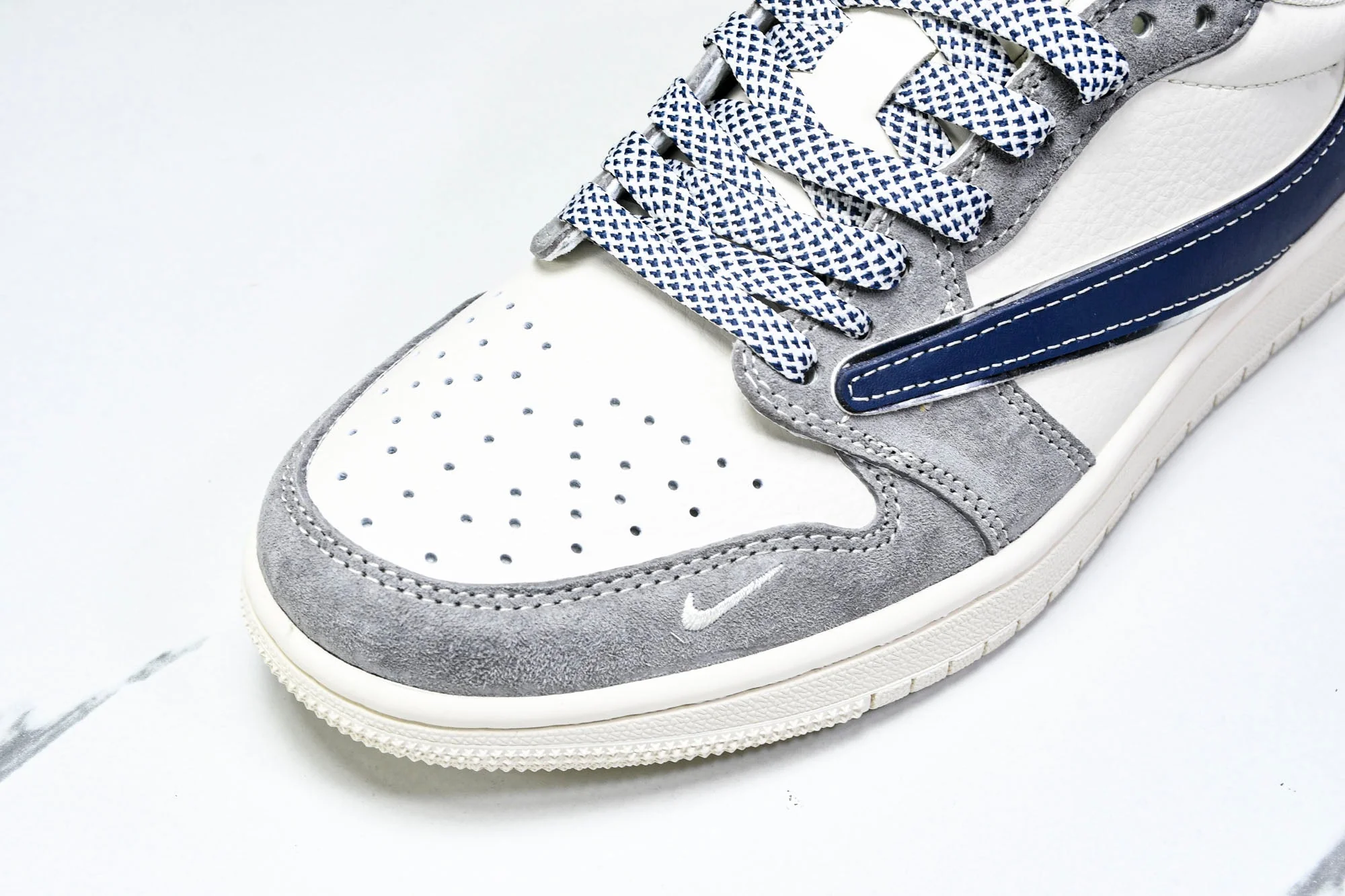 Travis Scott AJ1 Low x Fragment 'Grey Navy' (Custom)