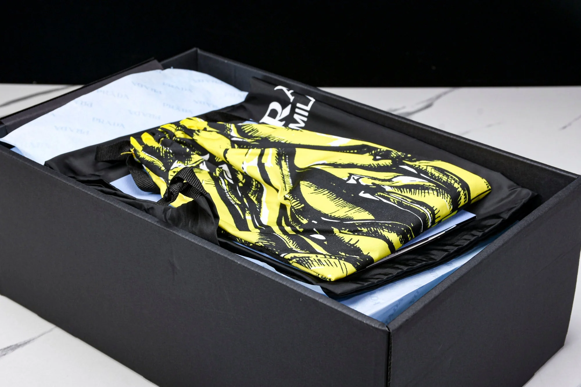 Prada Downtown Sneaker 'White Yellow'