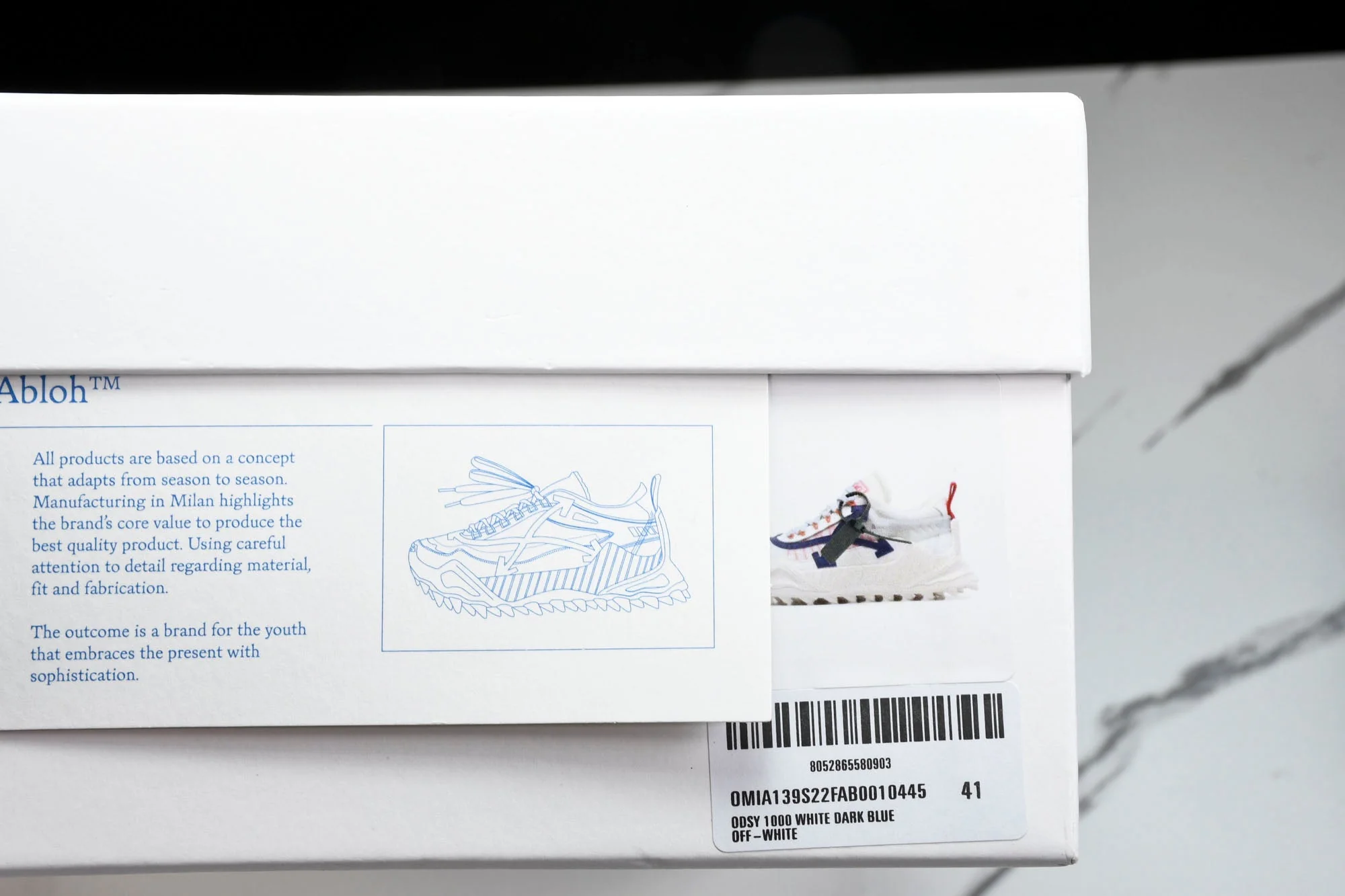 Off-White ODSY-1000 'White Dark Blue'