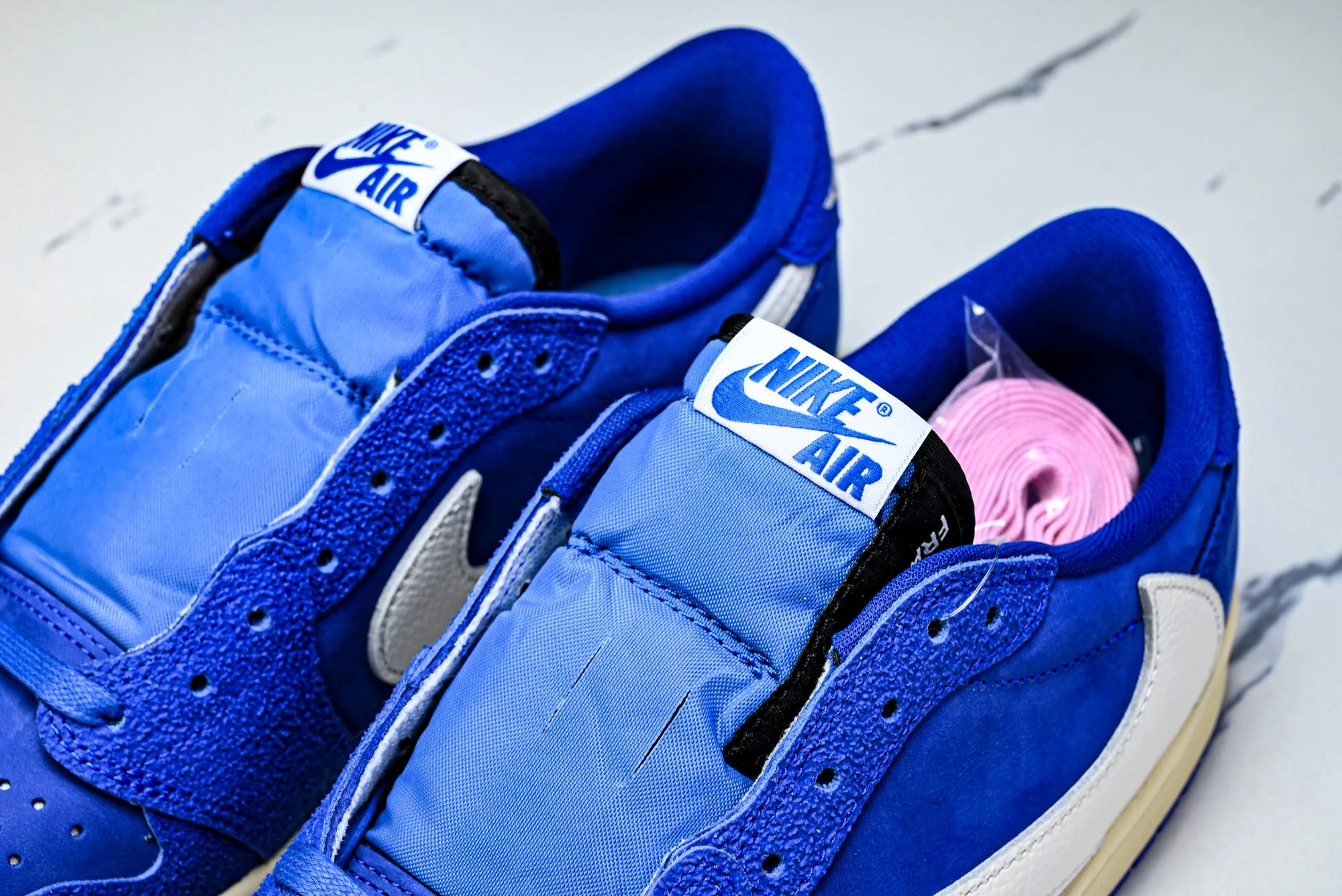 Travis Scott x Fragment AJ1 Low 'Reverse Sail Military Blue' (Unreleased)