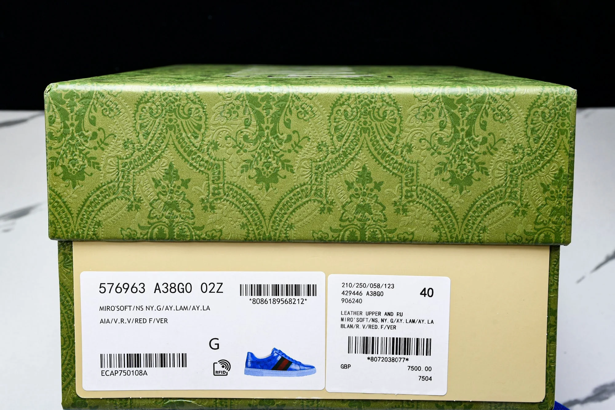 Guссi Ace Web 'Blue Monogram'