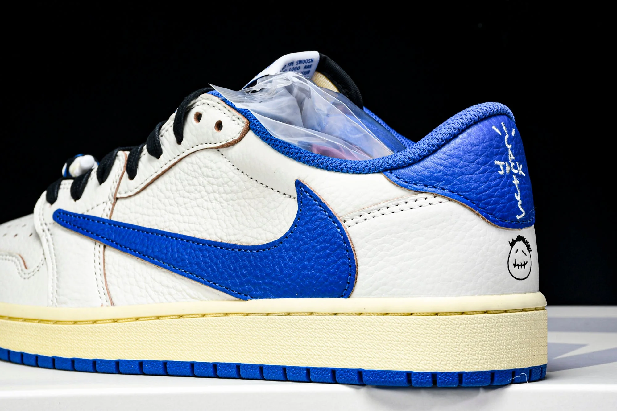 Travis Scott AJ1 Retro Low OG x Fragment 'Sail Military Blue'