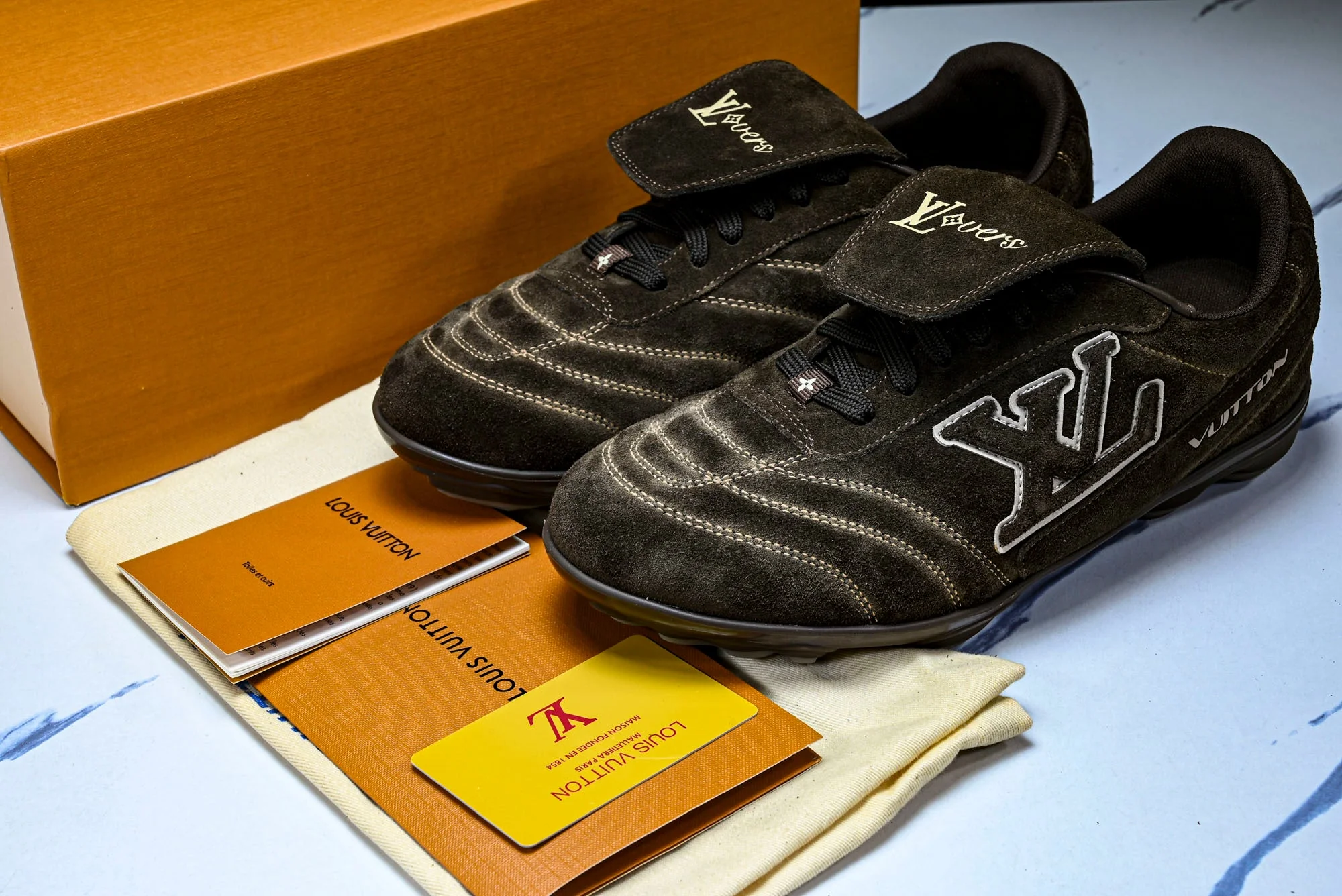 Louis Vuittоп Footprint Soccer Sneaker 'Brown Suede'