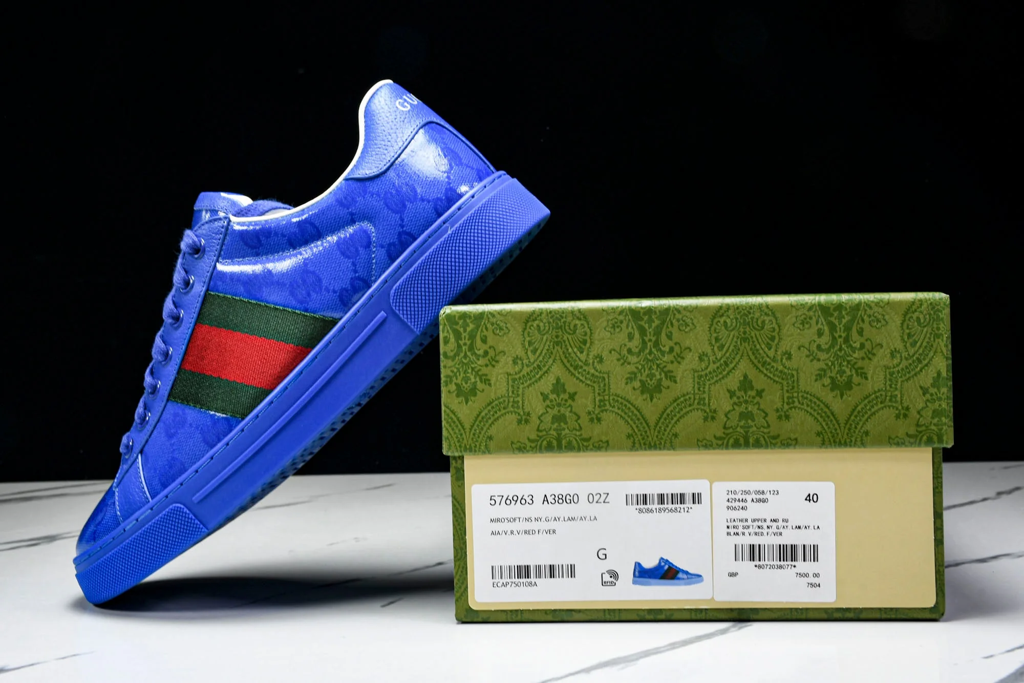 Guссi Ace Web 'Blue Monogram'