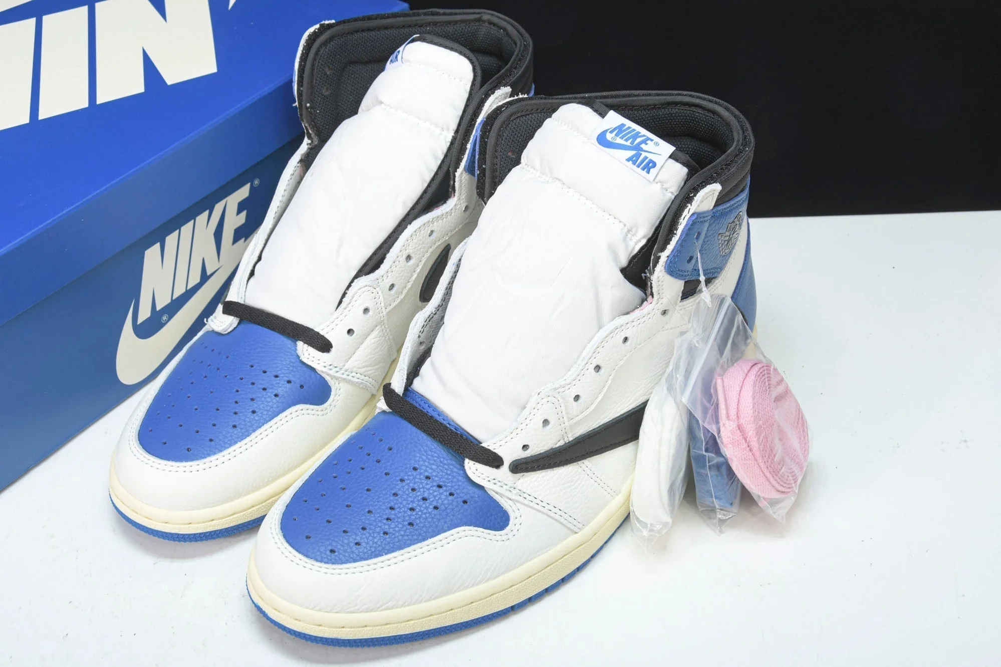 Travis Scott AJ1 Retro High x Fragment 'Military Blue'