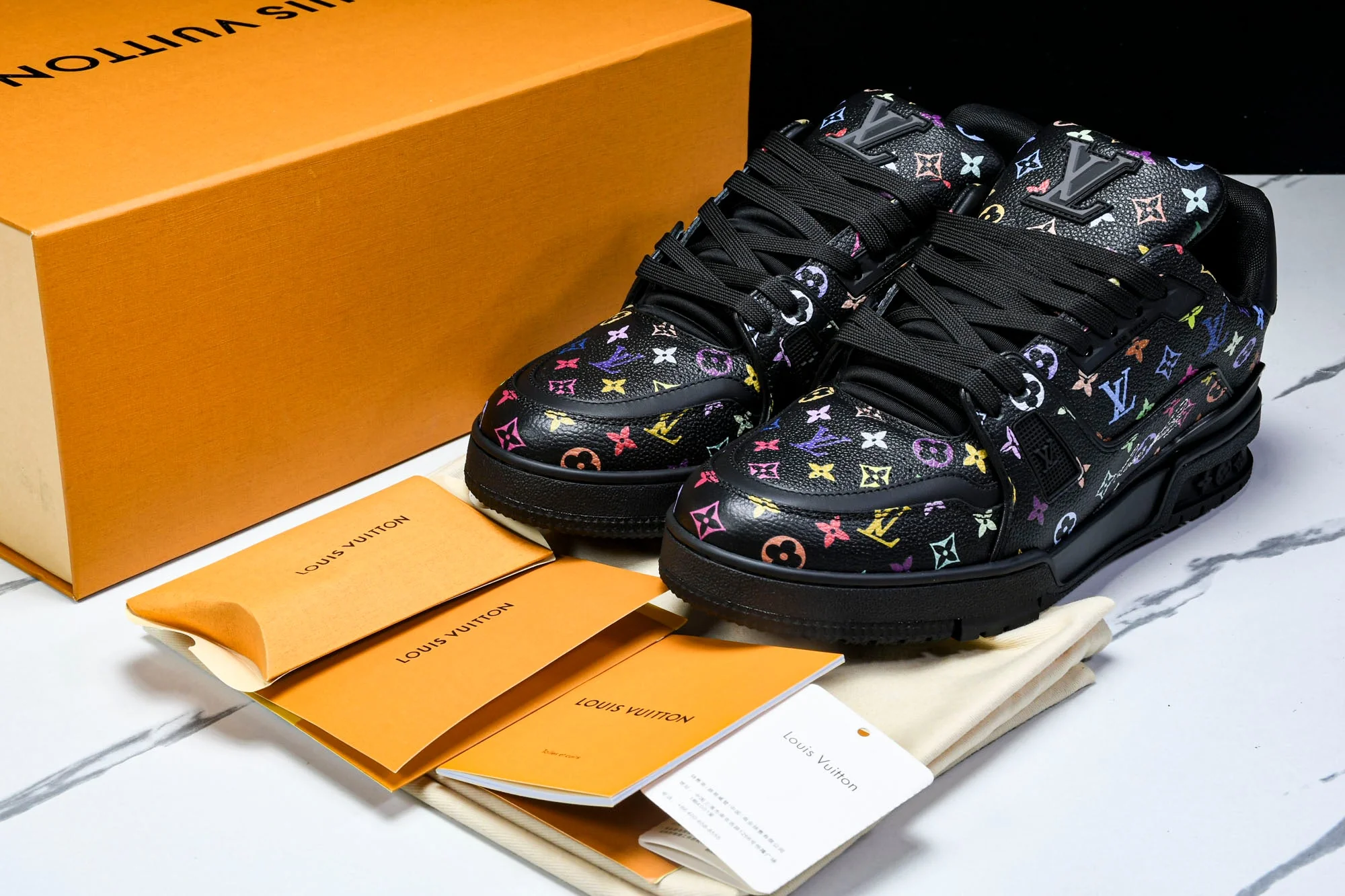 Louis Vuittоп Trainer Low x Takashi Murakami 'Black Multicolor'