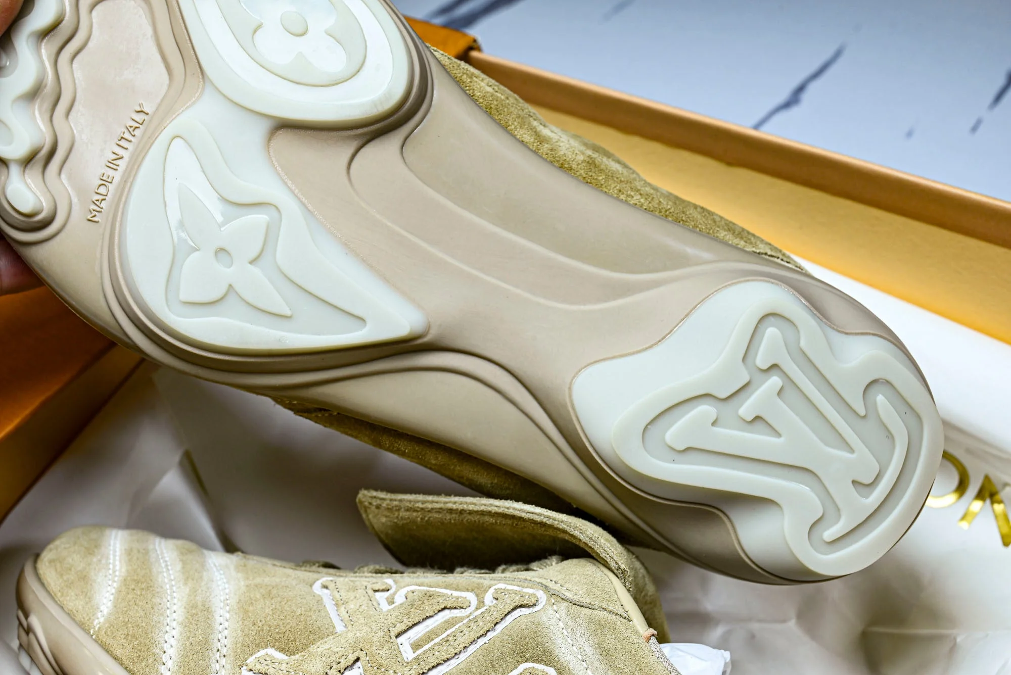 Louis Vuittоп Footprint Soccer Sneaker 'Beige Suede'