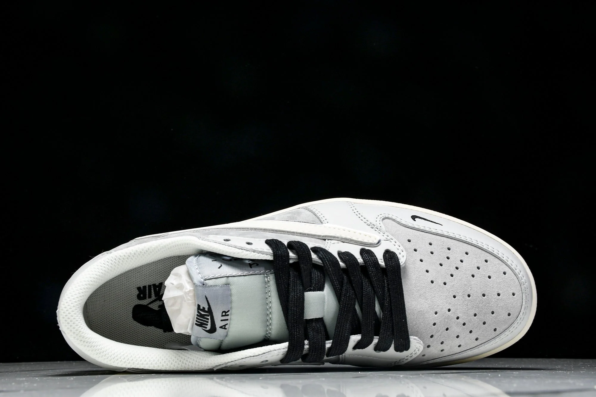 Travis Scott AJ1 Low x Stussy 'Silver Grey' (Custom)