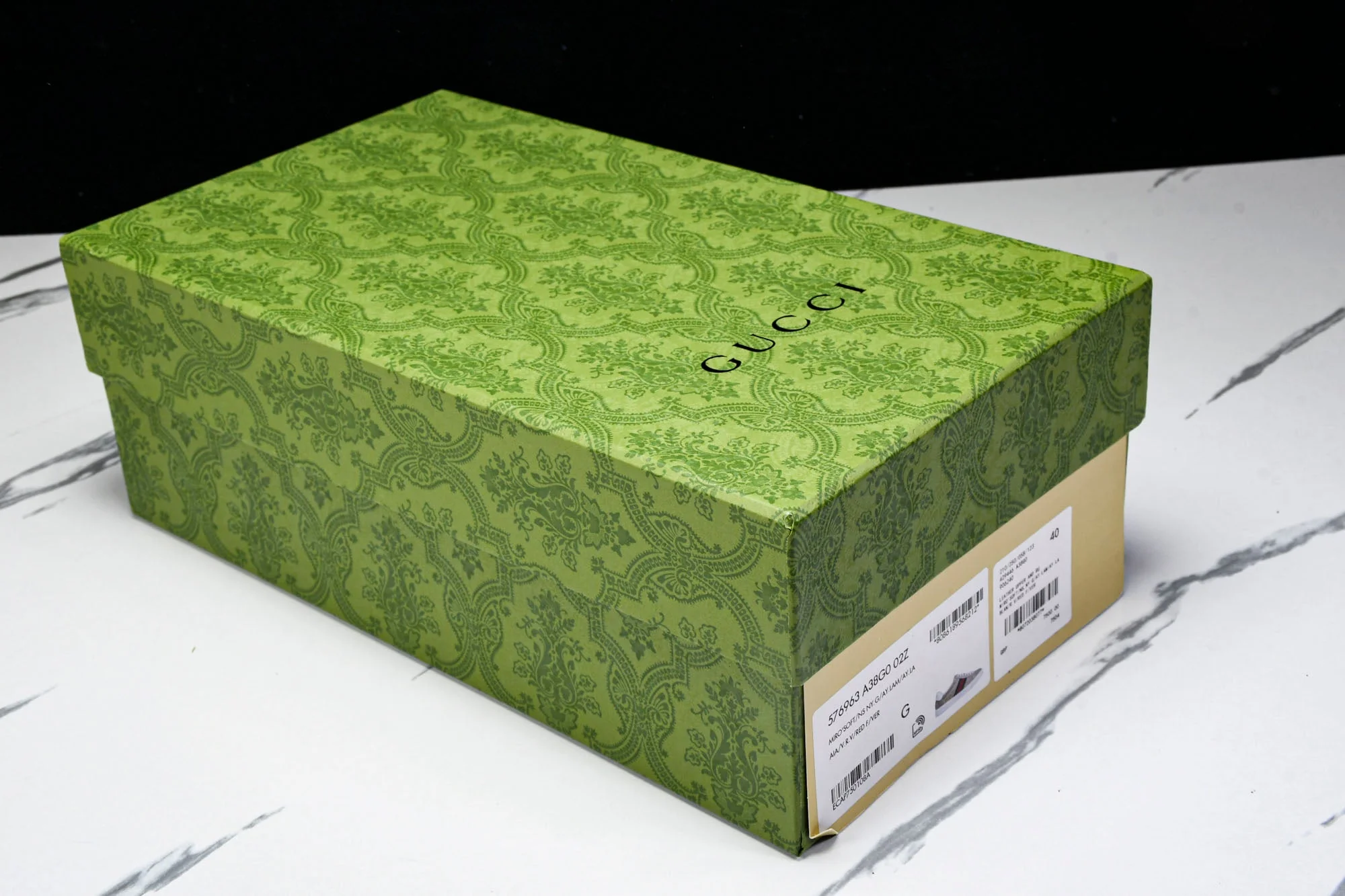 Guссi Ace Web 'Embossed Beige Monogram'