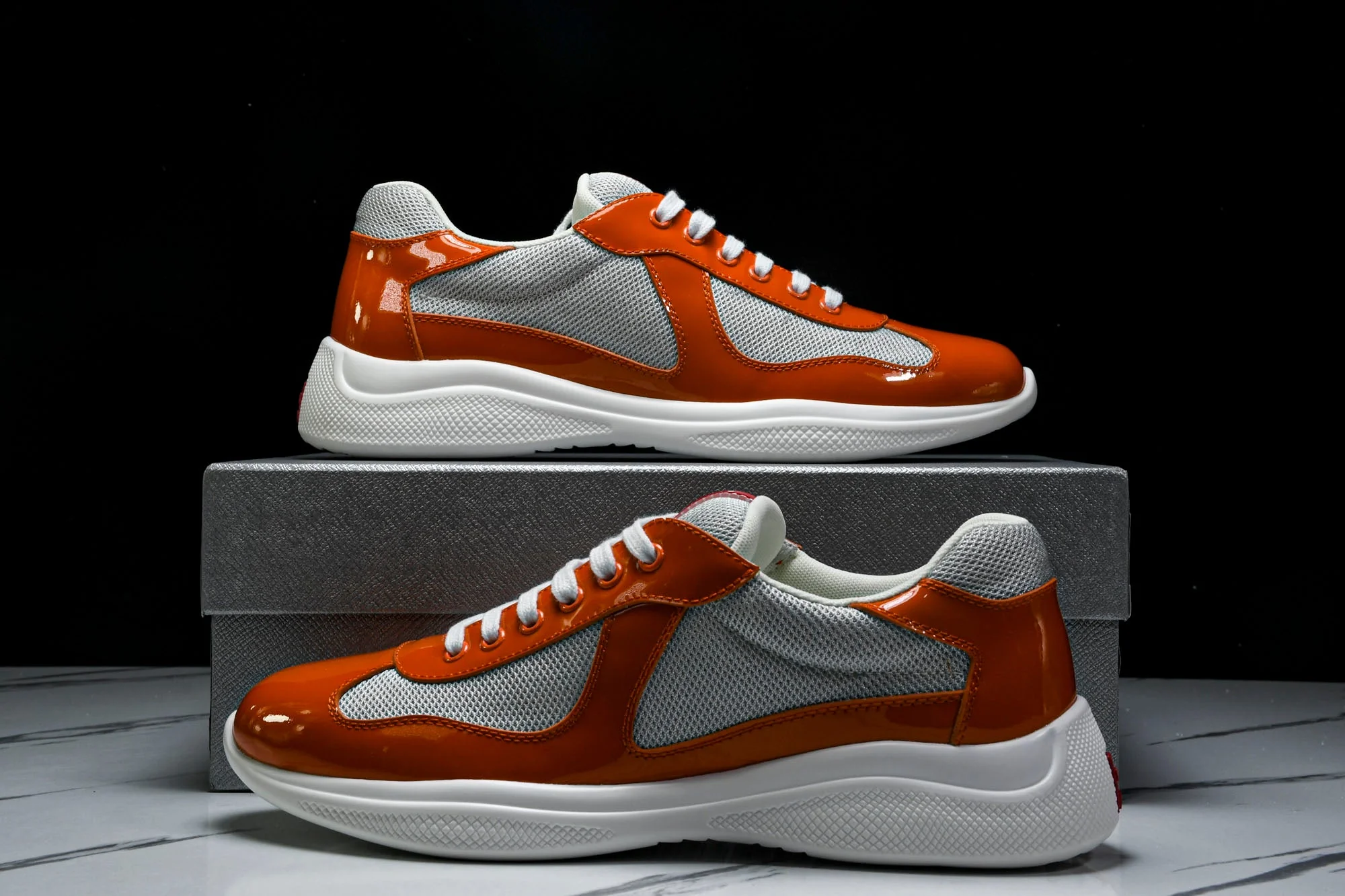 Prada America's Cup Sneaker 'Orange Silver'