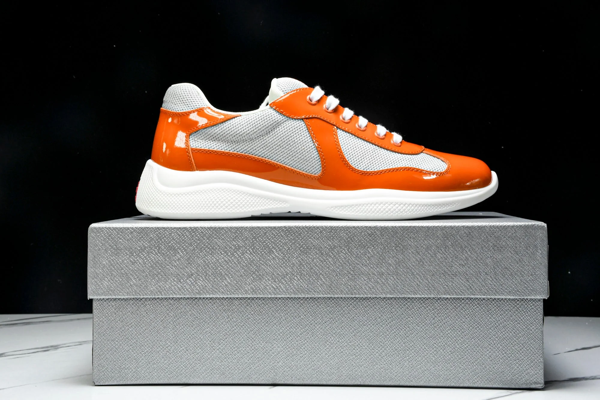 Prada America's Cup Sneaker 'Orange Silver'
