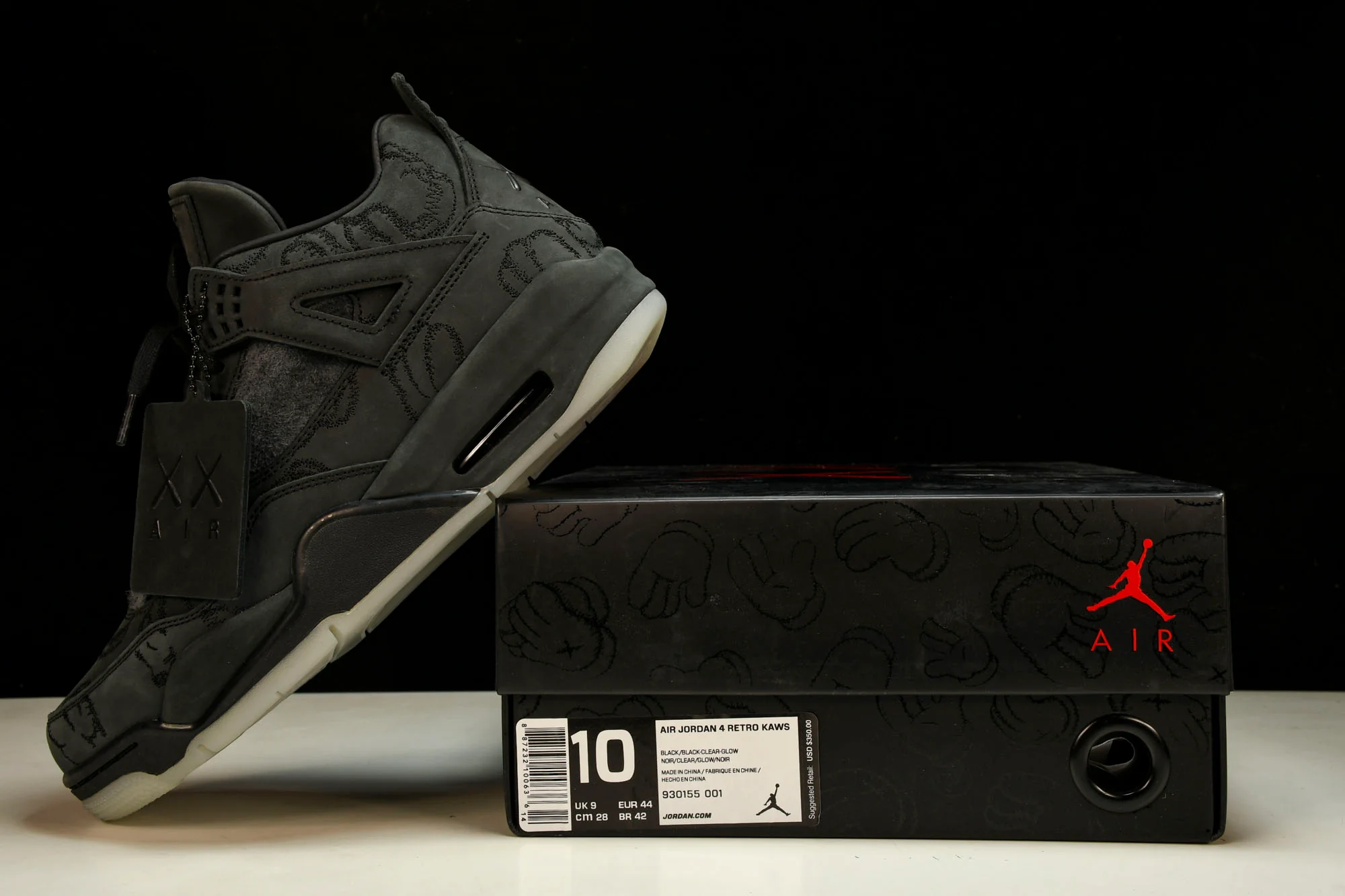KAWS x AJ4 Retro 'Black'
