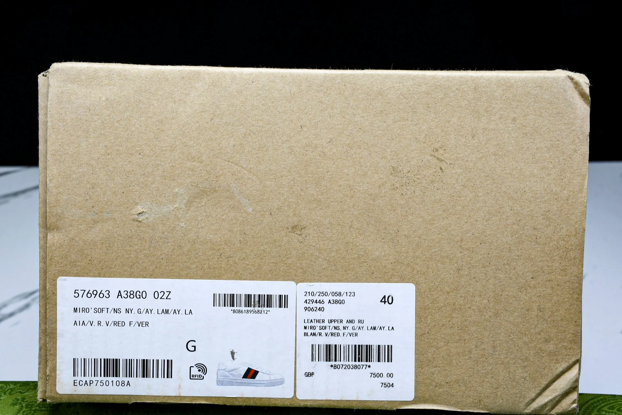 Guссi Ace Web 'Embossed White Monogram'