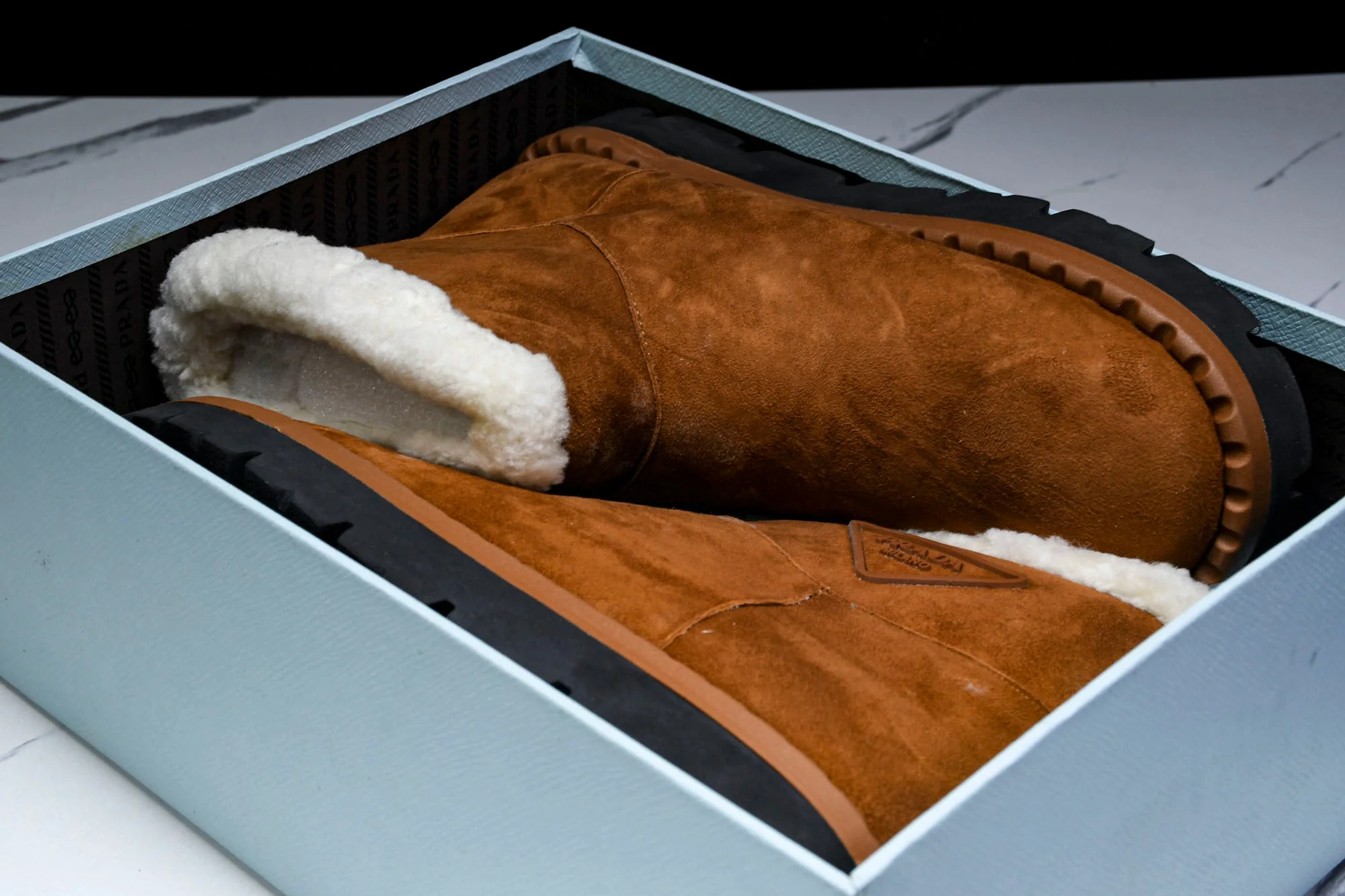 Prada Suede Booties 'Brown'