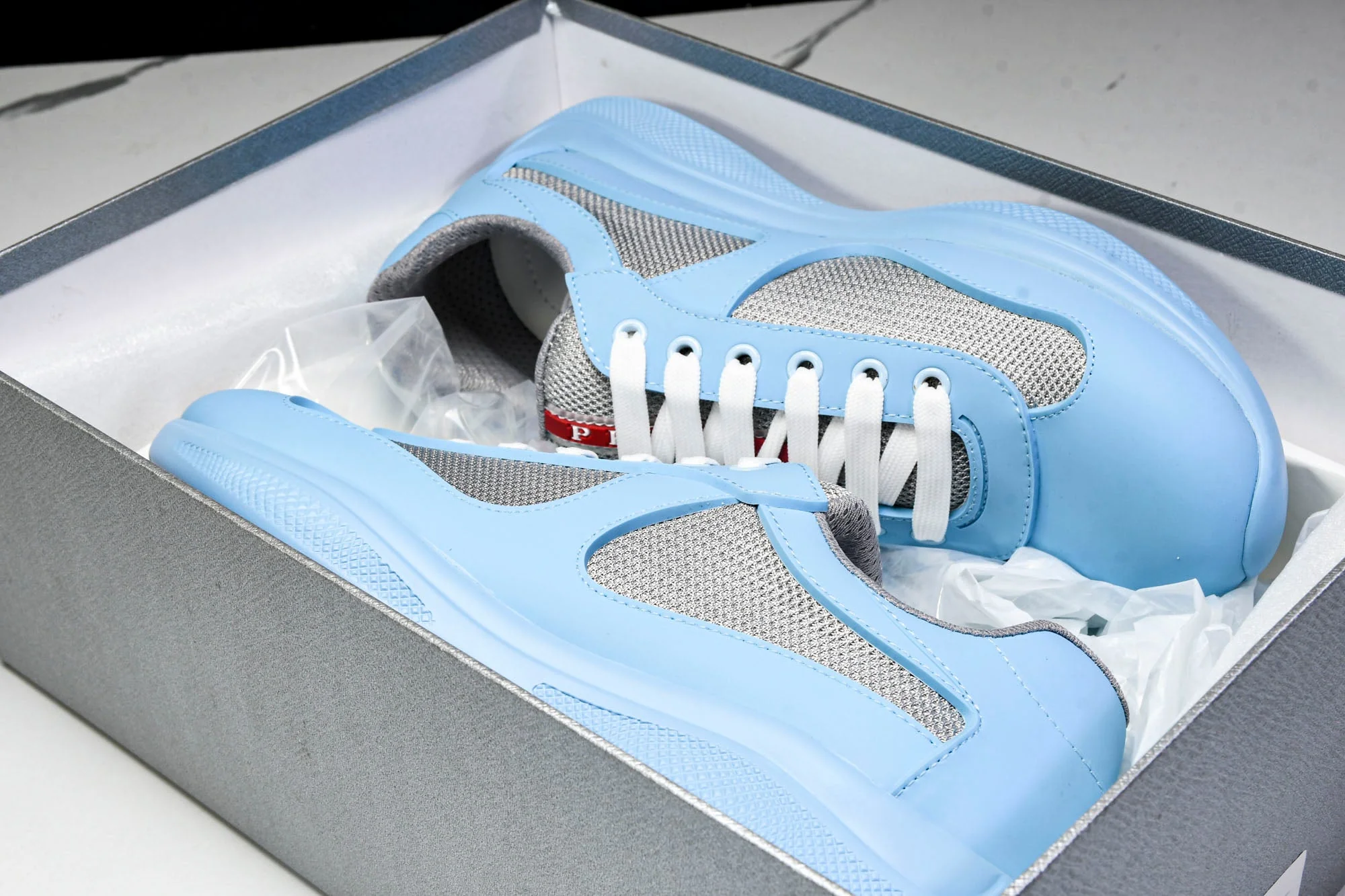 Prada America's Cup Sneaker Soft Rubber 'Light Blue'