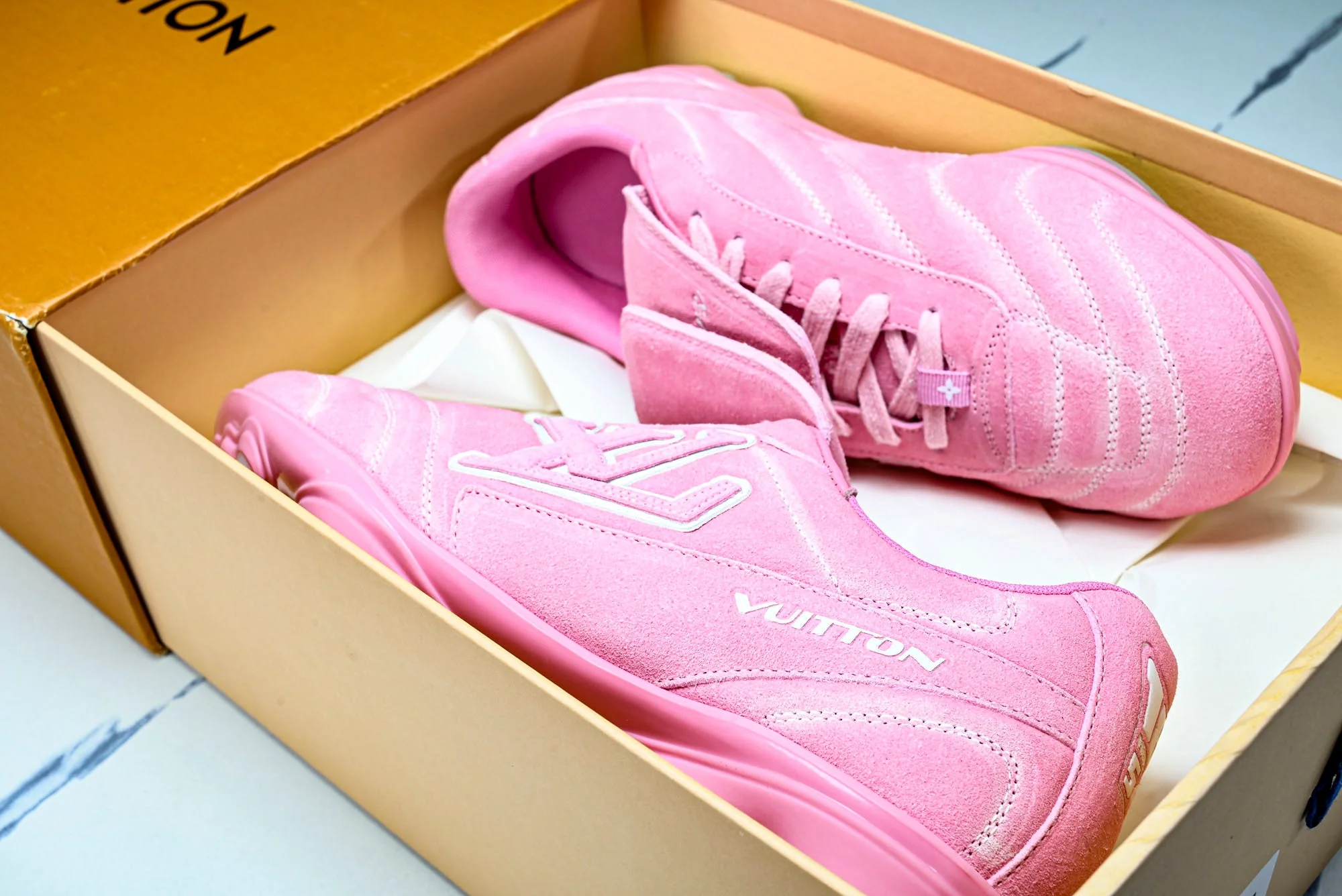 Louis Vuittоп Footprint Soccer Sneaker 'Pink Suede'