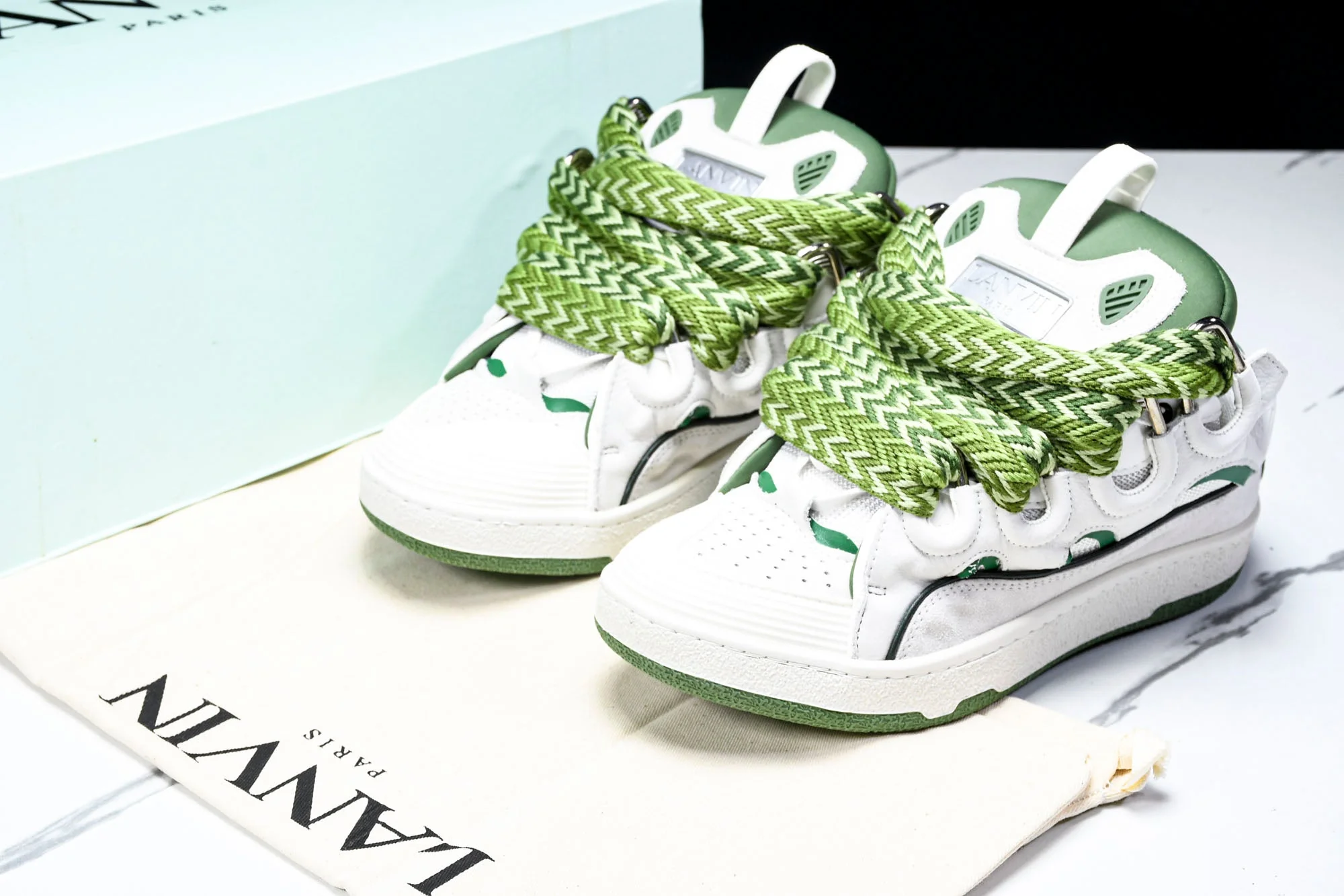 Lanvin Curb Sneaker 'White Green'