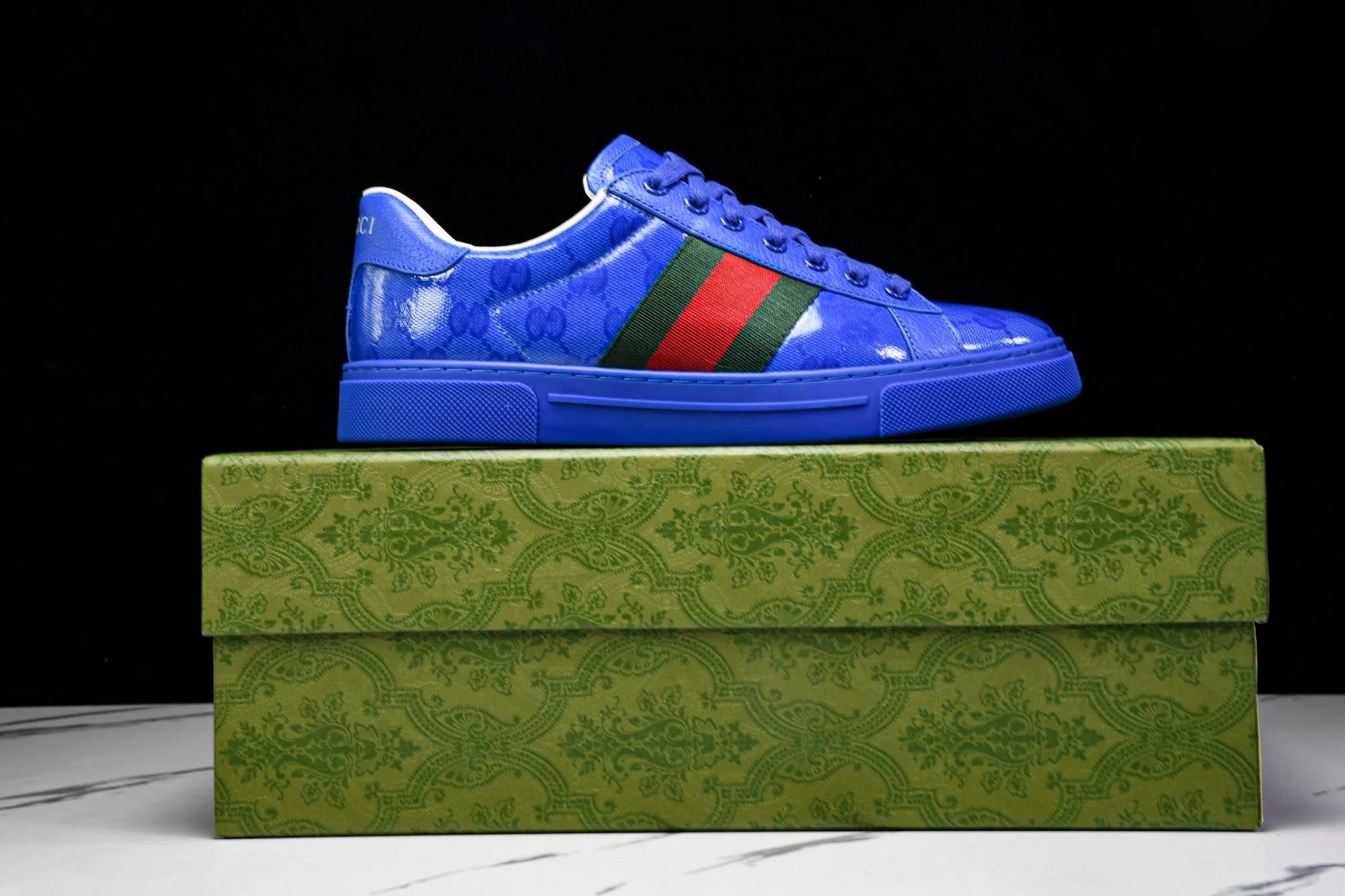 Guссi Ace Web 'Blue Monogram'