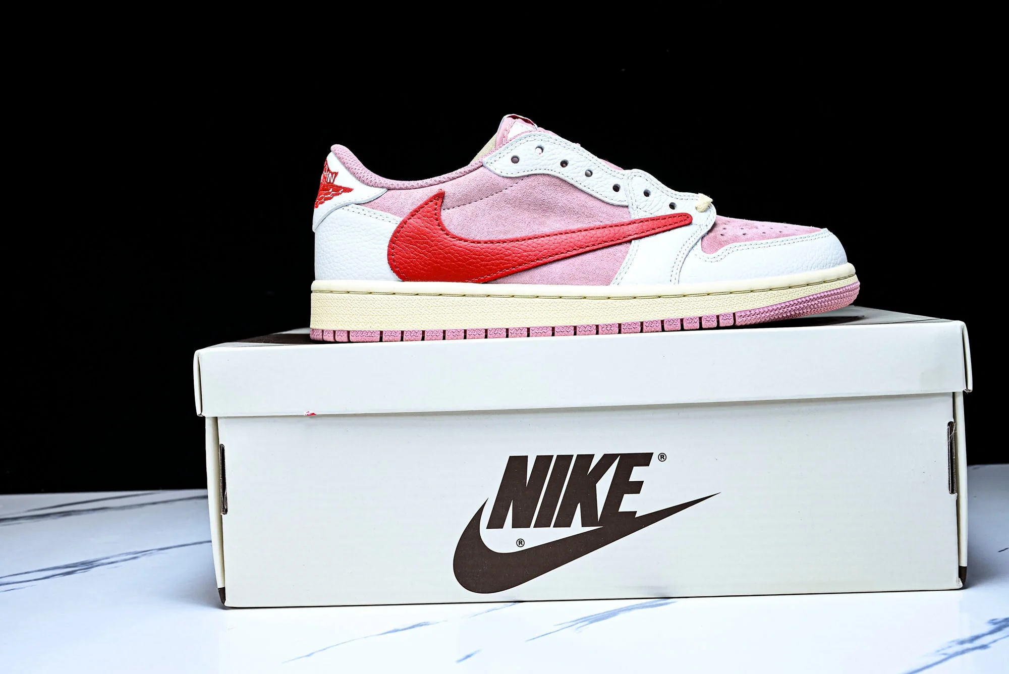 Travis Scott AJ1 Retro Low OG 'Tropical Pink'