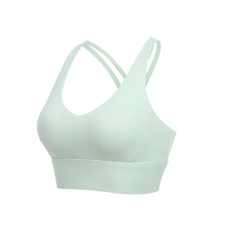 VEIMIA 美バック・スポーツブラ | パッド付きのクロスバックスポーツブラ。おしゃれなバッククロスデザインで後ろ姿が可愛くてセクシーに見せる。吸湿発散性に優れ、汗をかいても蒸れない。