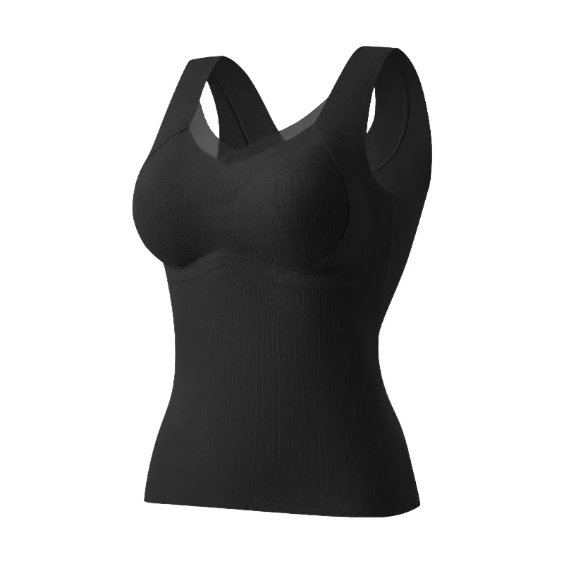 【2枚セットで¥6,980円】VEIMIA あったかインナー・タンクトップ | 厳選されたウール＆シルク素材を使用し、柔らかく肌に優しい。独自の繊維構造で優れた保温効果を発揮！一体型カップ付きでズレなく快適。