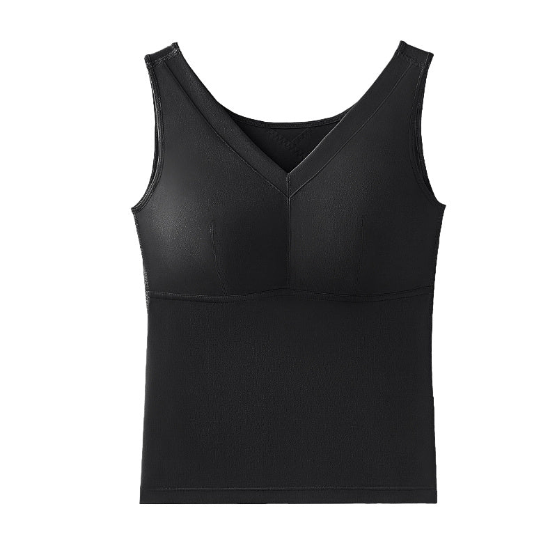 【2枚セットで8,980円】VEIMIA カップ付き・タンクトップ | もちもち♪両面起毛のカップ付きタンクトップ、これ一枚でポカポカ！半固定カップだから動いても洗っても心配なし。