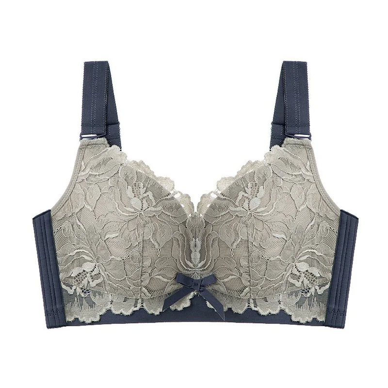 VEIMIA 胸を小さく見せるブラ レースブラ | 大胸でも綺麗に収まる！一番可愛い大きな胸を小さく見せるブラ～繊細レースデザインで自然な着痩せシルエットを実現！脇高設計×幅広ストラップで快適着用感◎「胸元の悩み」を可愛さに変える魔法の一枚♡今すぐ試してみて！