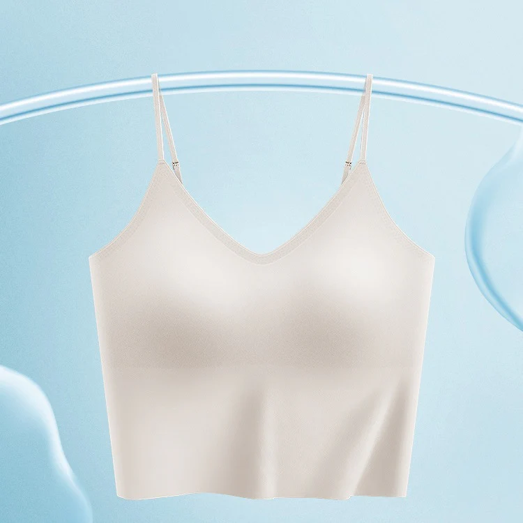 VEIMIA【涼しいブラキャミ】パッド付きのブラキャミソール。U式背中開き&交差背中魅せは華奢で美しい後姿を演出。
