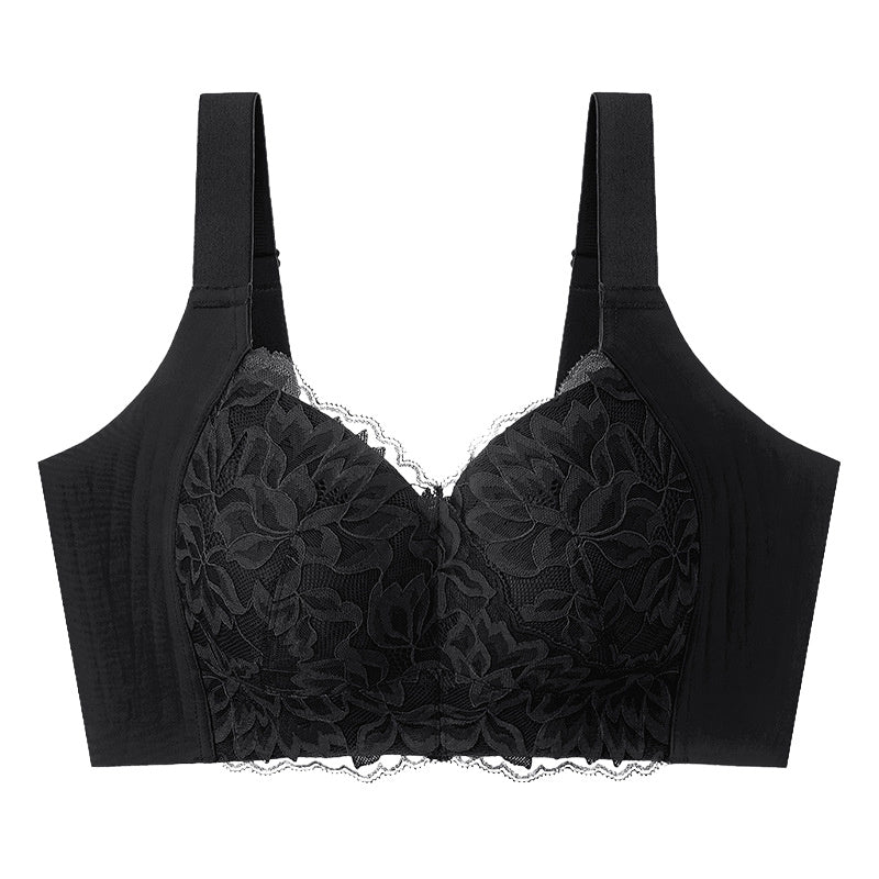 【2枚セットで¥6,990円】VEIMIA 胸を小さく見せるブラ | ノンワイヤーで快適！包容力抜群のフルカップが大きなバストをすっきりシルエットに。シルク裏地で肌に優しく、脇高設計で脇肉も収め、美しいラインをキープ！