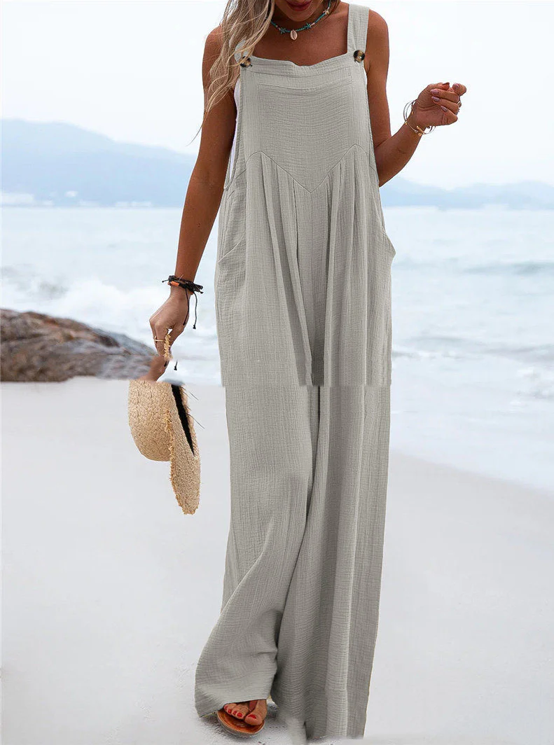 New Sleeveless Wide-Leg Button For Women