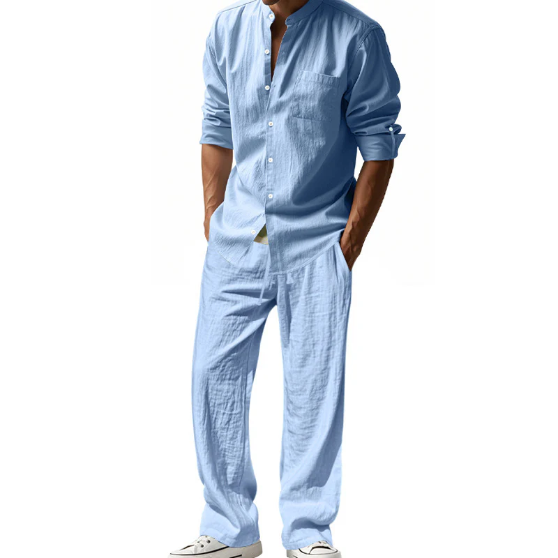 Linen casual men's beach suit