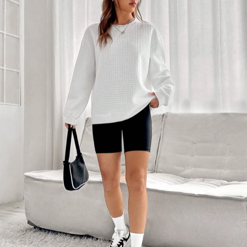 Neck Regular Top Sweatshirt For Women