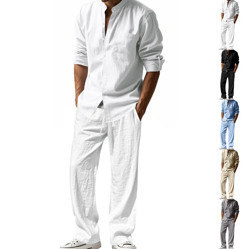 Linen casual men's beach suit