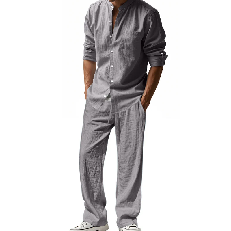 Linen casual men's beach suit