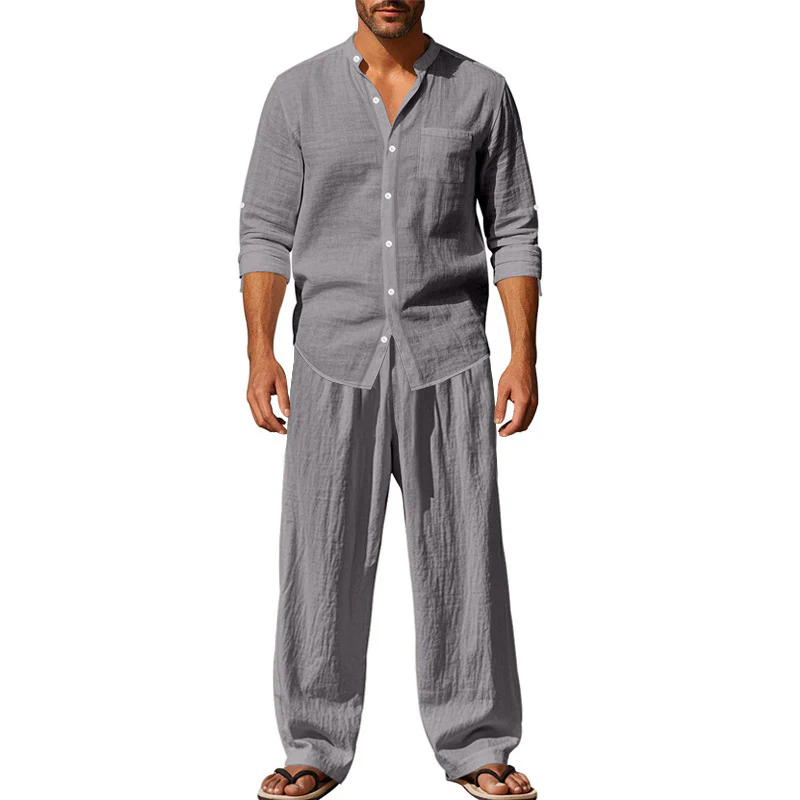 Linen casual men's beach suit