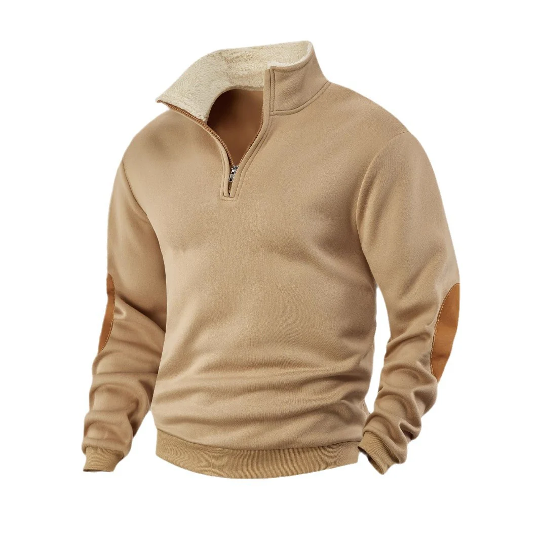 Retro patchwork embroidered men's knitted sweater