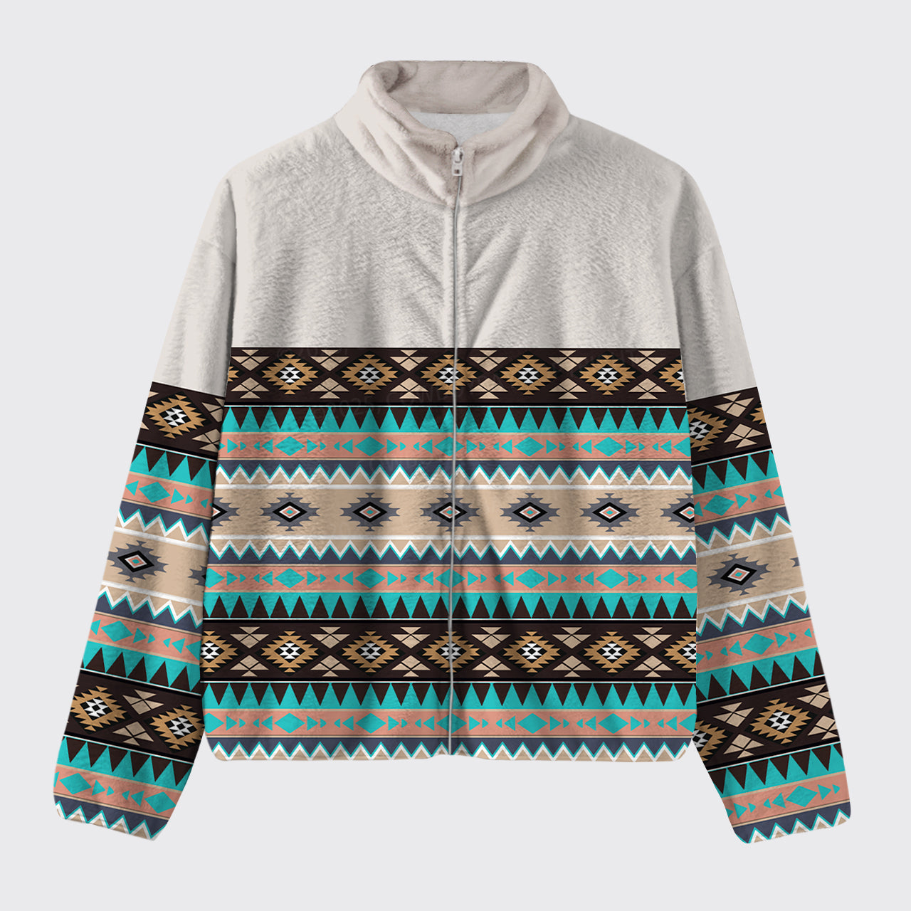Aztec Pattern Design Fleece Jacket_4