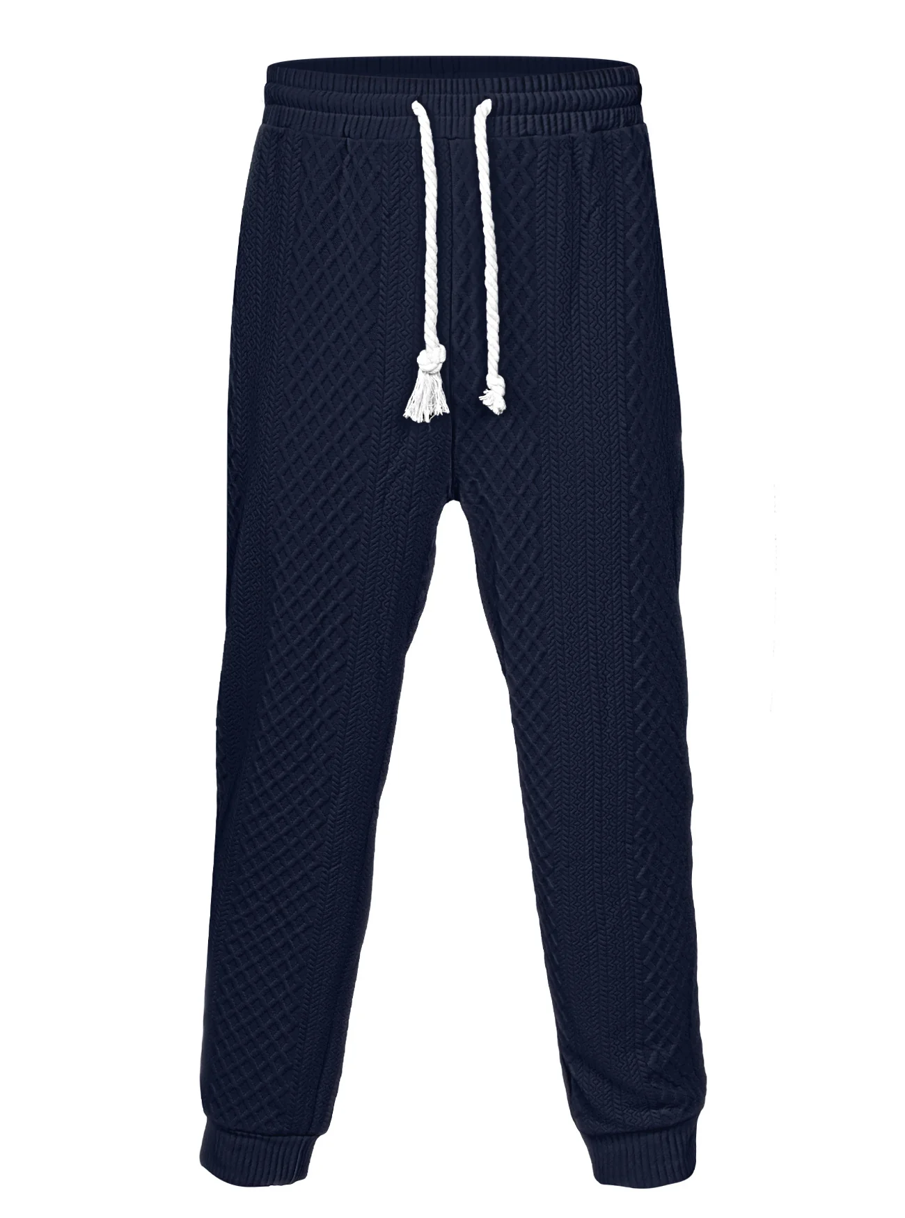 Men's jacquard plus-size drawstring pants
