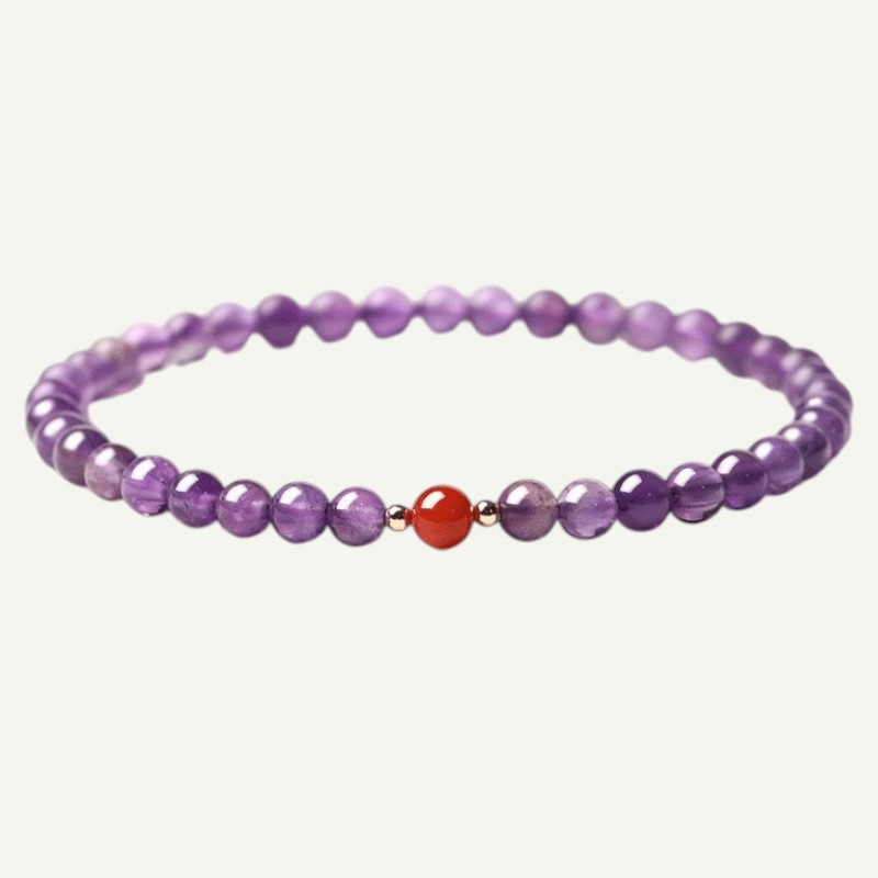 Amethyst & Red Agate Bracelet — Calm Strength & Inner Confidence