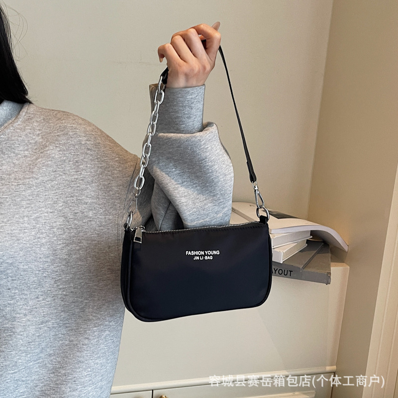 2025 New Crossbody Bag Oxford Cloth Underarm Bag Mahjong Small Square Bag Women's Phone Bag Trendy Letter Crossbody Bag