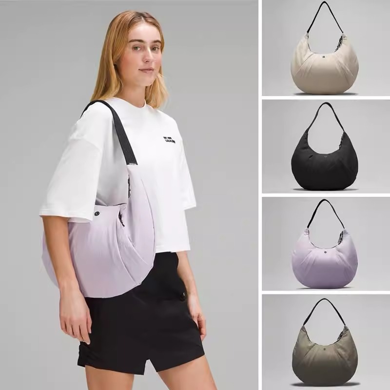 Lulul Same Style Women's Bag Wholesale 10L Waterproof Nylon Yoga Bag Underarm Lightweight Large Capacity Horn Crescent Bag for Women