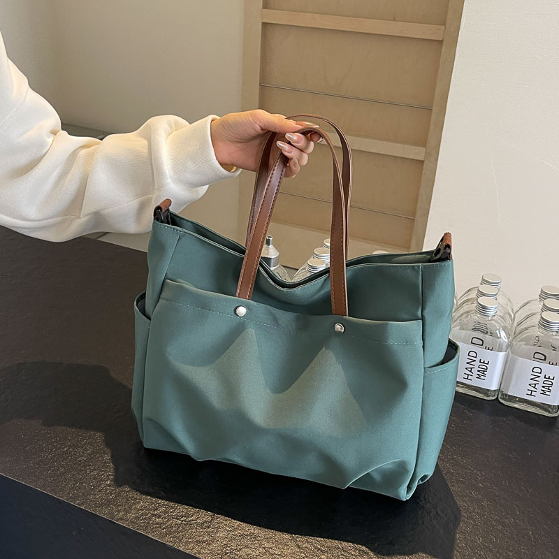 Cross-Border New Tote Bag Crossbody Bag Women's Fashion Casual Simple Shoulder Bag Large Capacity Multi-Pocket Shopping Bag