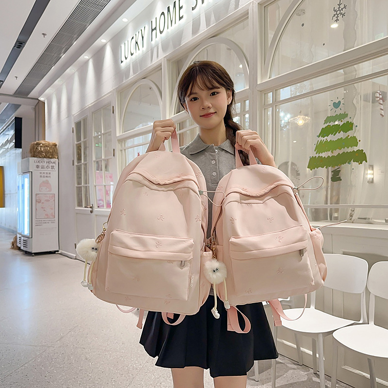 Cross-border Versatile Girl Backpack Korean Style High School Student College Student Backpack Simple Casual Backpack Women's Backpack