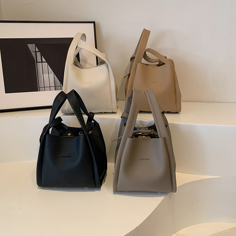 Hot-Selling Basket Bag for Women, 2025 New Korean Style Handbag, Soft Leather Shoulder Bag, Women's Crossbody Bucket Bag