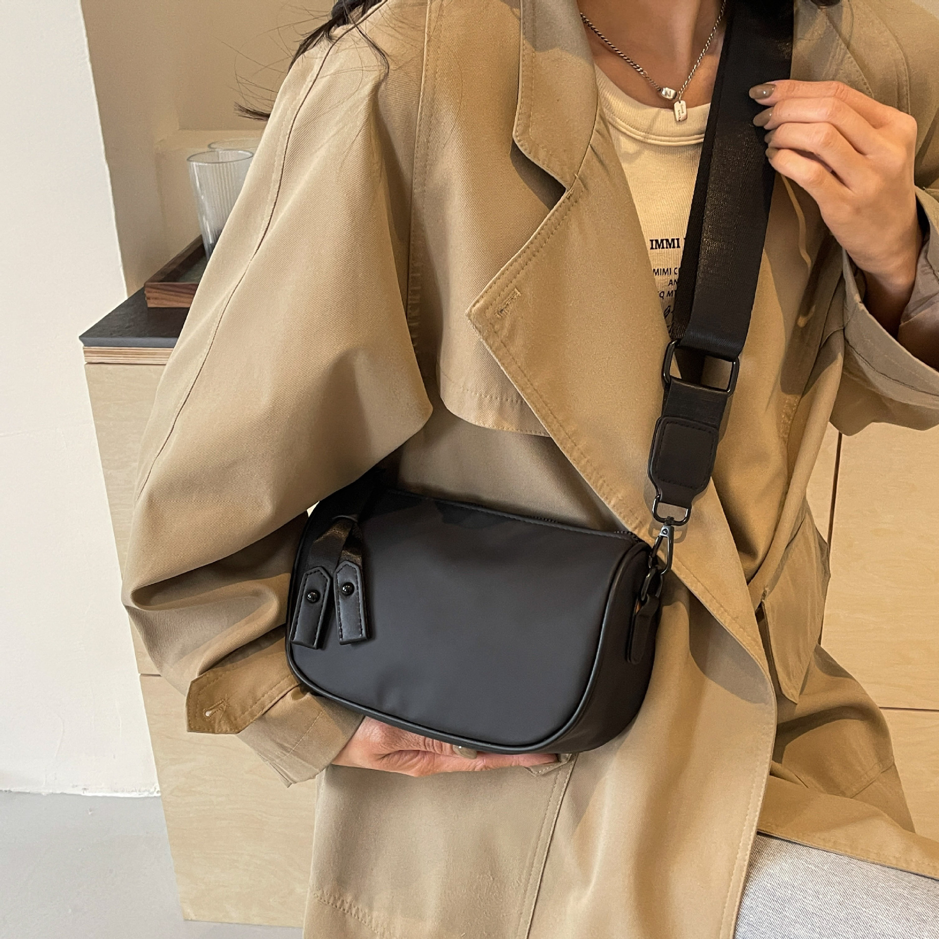 Crossbody Bag for Women Casual Oxford Cloth Bag Ladies 2024 New Trendy High-end Versatile Wide Strap Crossbody Bag