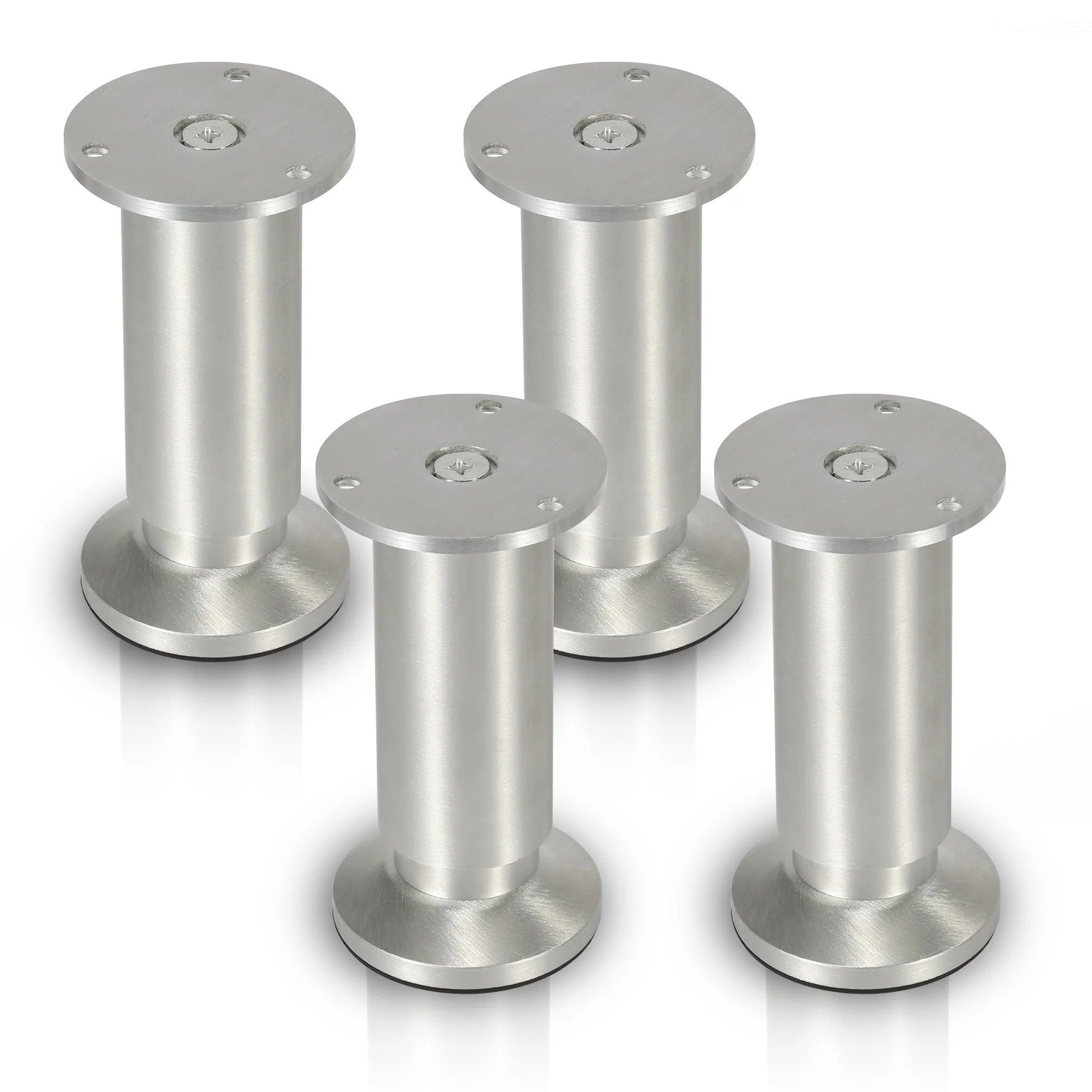 4er Set Möbelfüße Aluminium Höhenverstellbar
