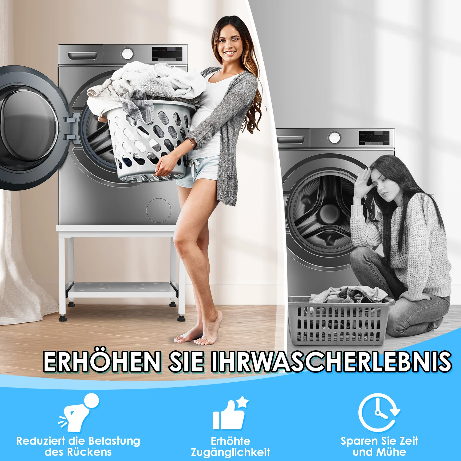 Waschmaschinen Untergestell mit Ablage Tragfähigkeit 200kg