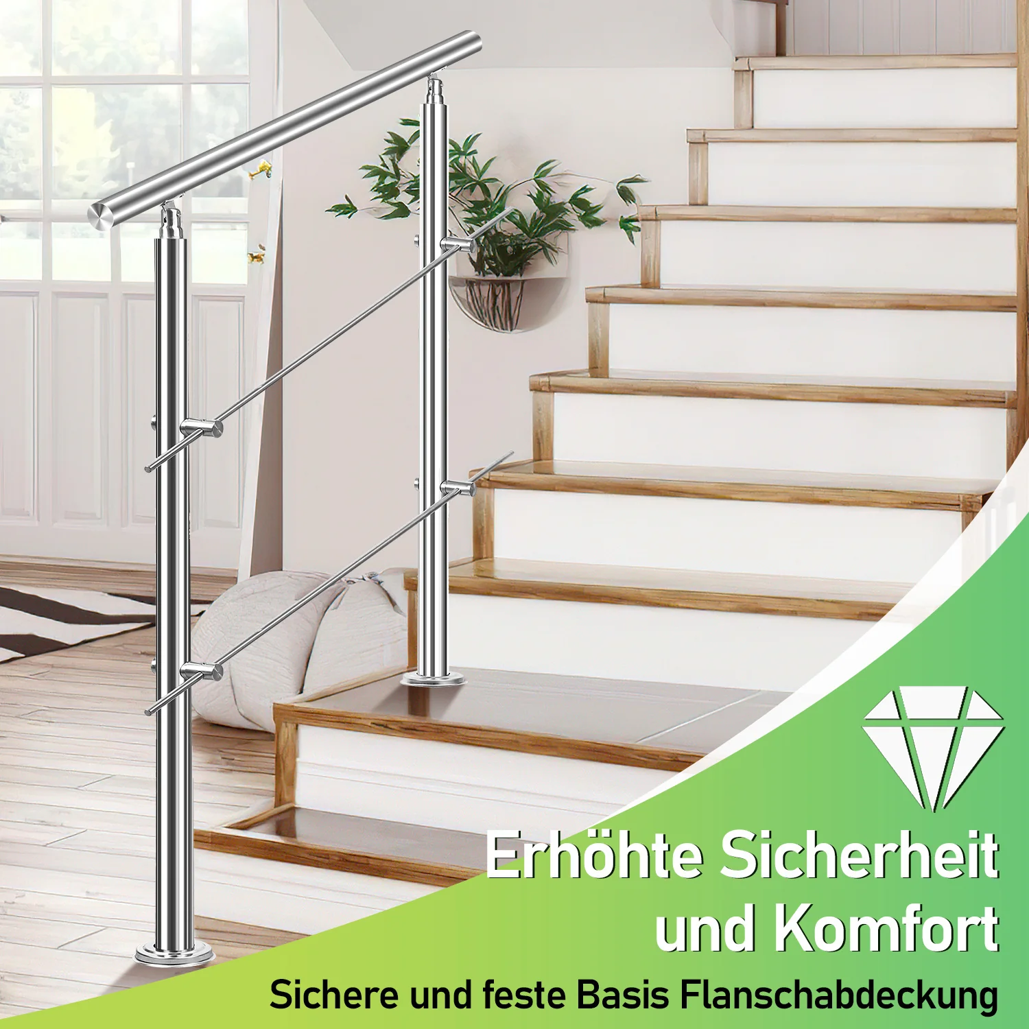 Treppengeländer Edelstahl Handlauf 80cm-180cm